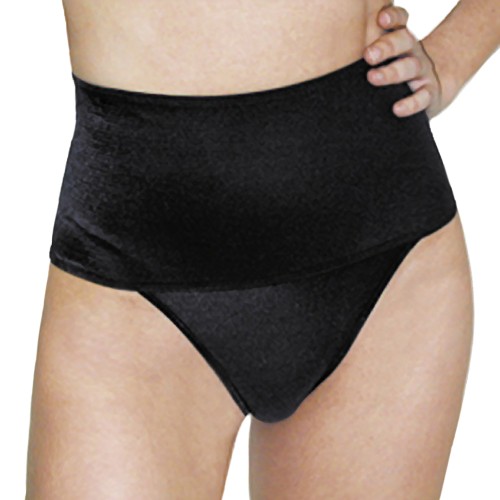 Rago Light Control Wide Band Thong Panty Black Front